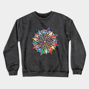 Multicolored mandala. Red, blue, yellow, green, all colors of the rainbow. Uplifting. Crewneck Sweatshirt